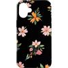 Floral Aesthetic Flower Botanical Gifts Custodia per iPhone 16 Plus Micro Floreale Ditsy Nero Fiori Floreali