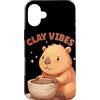Pottery Capybara Outfit Custodia per iPhone 16 Plus Divertente costume Clay Vibes per gli amanti di Potter e Capibara