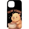 Pottery Capybara Outfit Custodia per iPhone 15 Divertente costume Clay Vibes per gli amanti di Potter e Capibara