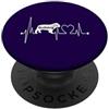 Bulldog Heartbeat EKG Dog Lover Studio Bulldog Heartbeat ECG Line divertente proprietario del cane amante degli animali domestici PopSockets PopGrip Adesivo