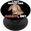 Rabbit Breeds Animal Cute Rabbits DonaOn I Just Really Like Conigli Ok Animale Carino Francese Lop Coniglio PopSockets PopGrip Adesivo
