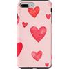 Cute Red Hearts Pattern Gifts Custodia per iPhone 7 Plus/8 Plus Giorno di San Valentino giocoso motivo cuore rosso