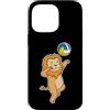 Volleyball animal sport ball fan Hobby f Custodia per iPhone 14 Pro Max Lion gioca a Pallavolo