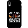Chicken Lover Boy Designs Custodia per iPhone XR Solo un ragazzo che ama il pollo Divertente amante del pollo
