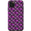 Curved Motion Abstract Gifts And Tees by Custodia per iPhone 11 Pro Max Anni Ottanta Lilla Rosa Su Grigio Astratto Curva Ripetizione Pattern