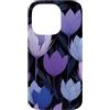 Floral Aesthetic Flower Botanical Gifts Custodia per iPhone 14 Pro Fiori viola scuro blu tulipani floreale giardino di mezzanotte