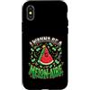Cute Fruit Cartoon Joke for Food Lovers Custodia per iPhone X/XS Divertente cibo gioco di parole anguria melonaire amante dei soldi