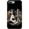 Librarian Ghost Book Lover Custodia per iPhone 7 Plus/8 Plus Ghost Reader Book Lover Black Cat Cozy Library Moon