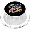 Cosmic Dreamer Design Laser Eyes Pizza Surfer Cat Retro Vaporwave Space PopSockets PopGrip per MagSafe