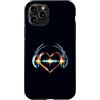 Headphones Heartbeat Music Lover DJ Audi Custodia per iPhone 11 Pro Cuffie Heartbeat Music Lover DJ Sound Wave