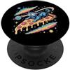 Cosmic Dreamer Design Laser Eyes Pizza Surfer Cat Retro Vaporwave Space PopSockets PopGrip Adesivo
