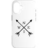 Fun Designs Custodia per iPhone 16 Bussola frecce Nord Sud Est Ovest Avvent