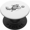 Kitty Kicks Designs Divertente gatto che gioca a calcio calcio palla PopSockets PopGrip Adesivo