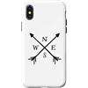 Fun Designs Custodia per iPhone X/XS Bussola frecce Nord Sud Est Ovest Avvent