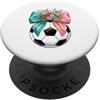 Floral Field Athletics Pallone da calcio con fiori acquerello e fiocchi PopSockets PopGrip Adesivo