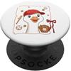 Sporty Fowl Designs Carino Anatra Baseball Player Cartoon PopSockets PopGrip Adesivo