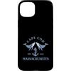 Fashion Book Custodia per iPhone 15 Plus Cape Cod Massachusetts Ancora nautica vintage con balene