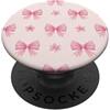 Coquette Aesthetic Gifts Rosa tenero fiocco stampa Coquette Girly Floreale PopSockets PopGrip Adesivo