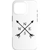 Fun Designs Custodia per iPhone 16 Pro Bussola frecce Nord Sud Est Ovest Avvent