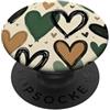 Sage Green Hearts Pattern Gifts Sage Heart Doodle Pattern San Valentino PopSockets PopGrip Adesivo
