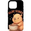 Pottery Capybara Outfit Custodia per iPhone 16 Pro Divertente costume Clay Vibes per gli amanti di Potter e Capibara