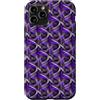 Curved Motion Abstract Gifts And Tees by Custodia per iPhone 11 Pro Anni Ottanta Blu Lilla Su Grigio Astratto Curva Ripetizione Pattern