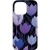 Floral Aesthetic Flower Botanical Gifts Custodia per iPhone 14 Pro Max Fiori viola scuro blu tulipani floreale giardino di mezzanotte