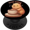 Pottery Capybara Outfit Divertente costume Clay Vibes per gli amanti di Potter e Capibara PopSockets PopGrip Adesivo