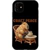 Pottery Capybara Outfit Custodia per iPhone 11 Funny Craft Peace Capybara con Potter Hobby