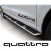 worldcustomchopper 2 Adesivi Laterali Sottoporta Auto, Decorativi Sportivi in Vinile Worldcustom, Compatibili con Audi Quattro Sport S Line, Kit Adesivi Personalizzazione Carrozzeria (Grigio Scuro)