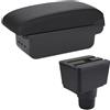 PaCsci Poggia braccio Auto Per Ford EcoSport 2018-2024 Bracciolo Box Auto Bracciolo Box Portaoggetti Bracciolo console centrale(B Black line 3USB)