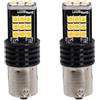 A2ZWORLD 2pcs Lampada Led 50mm, 12V 24V, Luce Canbus Auto Camion, BA15s S25 P21W 1156, 24 SMD 3030, 3.5W 300lm, Piedini Dritti 180° (Gialla Ambra)