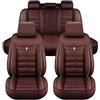ZARUXCHA Coprisedili Auto Pelle, per FIAT Panda e Hybrid 2000-2024 2025, Coprisedili Universali Similpelle, Set completo Copri-sedile Impermeabile Coprisedile Anteriori Posteriori Copri(E(Coffee))
