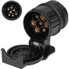 URAQT 13 Pin a 7 Pin Adattatore Rimorchio, 12V Impermeabile Adattatore Rimorchio 13 a 7 Poli, Spina Rimorchio Connettori da 13 a 7 Pin, per Rimorchio, Autocarro, RV, Barca, Caravan Connettori