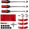 Bettol Kit 26 pz Utensili per Montaggio Pneumatici con Leve per Pneumatici, Cappucci per valvole e 3 Protezioni per Cerchi - Utensile Professionale per Auto, Moto, Bici, trattorino e Altro