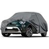 JUDANNA Telo copriauto impermeabile per FIAT 500X/Cross/Urban Look/Sport 2015-2026, copertura completa per auto, per tutte le stagioni, per esterni, con chiusura lampo, fasce antivento, grigio