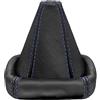 L & P Car Design L & P a0024 - 2 cambio in 100% Vera Pelle in nero con cuciture blu verde