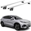 OMAC Barre Portatutto Alluminio TÜV geprüft per BYD Atto 3 2022-2026 - per Rail Tetto Integrati - T Nut - Max 100 kg - 2 Schlösser Argento