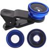 TEMPNAP Lente Cellulare 3 in 1 Grandangolare, Macro e Fish Eye, in Lega di Alluminio e Vetro, e Antiriflesso, Clip 52mm per Smartphone e Tablet