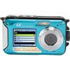 ASHATA Fotocamera subacquea 4K da 3 m, autofocus da 56 MP, doppio schermo, fotocamera subacquea per snorkeling, zoom digitale 16x, con scheda da 64 GB (blu)