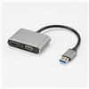 D2 Diffusion Adattatore USB 2.0 Male/HDMI F + VGA F HDMI 1920 * 1080P, adattatore USB-C maschio/USB A femmina incluso, custodia in metallo