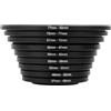 FKYMX Filter Ring Adapter 9/18Pcs Camera Lens Filter Metal Adapter Ring Kit 37-82mm 82-37mm，compatible For Canon，compatible For Nikon，compatible For Sony，DSLR Camera Lens(9pc up 37 to 82)