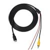 MEMEWOCA Cavo con connettore maschio per telecamera di retromarcia, cavo per telecamera di retromarcia con connettori maschi per antenna e AV, prolunga video in PVC anti-interferenze per (Linea di