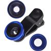HOMSFOU Lenti Per Fotocamera Smartphone Con Grandangolo Super Macro e Fisheye Facile Da Installare e Resistente All Compatibili Con e Altri Modelli Blu