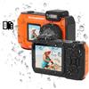 ASHATA Fotocamera Impermeabile 4K da 65 MP, Fotocamera Subacquea da 33 Piedi, Fotocamera Digitale Subacquea per Selfie a Doppio Schermo da 2,88 Pollici 1,44 Pollici, Zoom Ottico 10x,