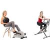 Sunny Health & Fitness Magnetic Under Desk Pedal Exerciser, Dual Function Mini Exercise Cycle Bike + Row-N-Ride™ PRO Squat Assist Trainer, Rowing Machine w/Digital Monitor & Resistance Bands