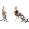 Sunny Health & Fitness Magnetic Under Desk Pedal Exerciser, Dual Function Mini Exercise Cycle Bike + Squat Assist Upright Row-N-Ride Rowing Machine, Horse Riding Machine, Full Body Exercise