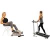 Sunny Health & Fitness Magnetic Under Desk Pedal Exerciser, Dual Function Mini Exercise Cycle Bike + Foldable and Compact Magnetic Rowing Machine, 130 KG Max, Durable Non-Electric Incline Exercise