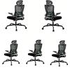 Marsail Sedia da ufficio ergonomica: sedia da ufficio ergonomica con poggiatesta 2D, supporto lombare 2D, braccioli pieghevoli 3D, cuscino da 8 cm, altezza regolabile 136 kg, 5 pezzi