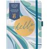 BusyB Busy B A6 Diary - Mid-Year Academic Planner - Aug '26 - Aug '27 - Marble Print Journal - Week-to-View with To-Do Lists, Notes Pages, 3 Pockets, Pen Loop, Year Planner & Elastic Closure